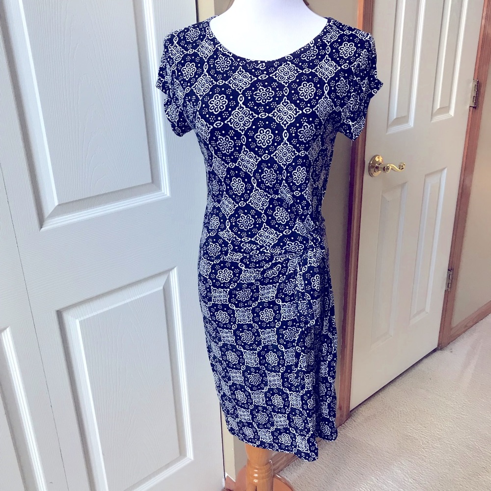 Navy/White Wrap Dress